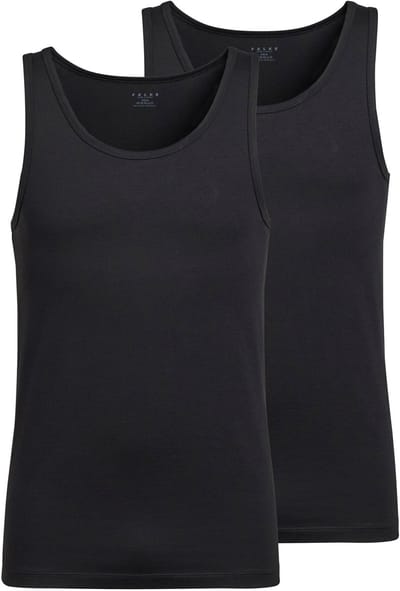 FALKE Daily Comfort 2-Pack huidvriendelijk elastisch katoen top van onderlaag heren zwart - maat L