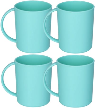 Plasticforte onbreekbare Drinkbekers - 4x - kunststof - 350 ml - groen - kinderen - camping- mokken