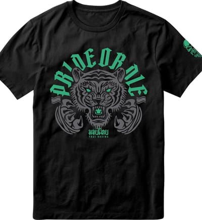 PRIDE or Die THAI BOXING T-Shirt Katoen Zwart - XXXL