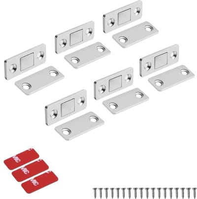 Ultradunne onzichtbare kastdeurmagneten, zelfklevende ladevergrendeling kastmagnetische sluiting voor keukenkastdeurmagneet plak op kast, deurvergrendeling kastmagneten (6-set)