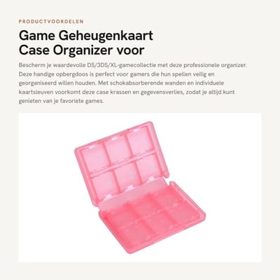 Dailygoods- Opbergdoos Schokbestendig - Opbergdoos met Deksel - Opbergdoos voor 3DS/DS - Organizer met Kaartsleuven - Lichtgewicht en Slank Ontwerp - Bescherming tegen Krassen - Game Organizer
