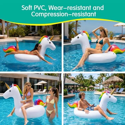 SnelShoppen - Dracarys Enorm Opblaasbaar Eenhoorn-Luchtmatras 200 x 90 x 100 cm - Zwemdier, Waterspeelgoed voor Kinderen en Volwassenen, Perfect voor