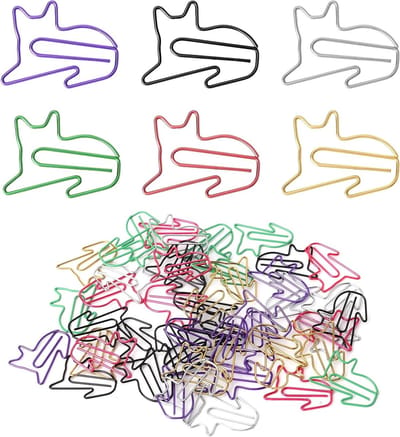 Solidchoice - Set van 50 Kattenthema Paperclips voor Organisatie en Decoratie