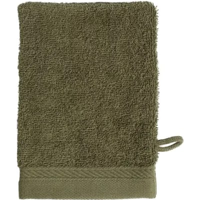 The One Towelling Washandje - 16 x 21 cm - 100% organisch katoen - Met ophanglus - 550 gr/m2 - Olijfgroen