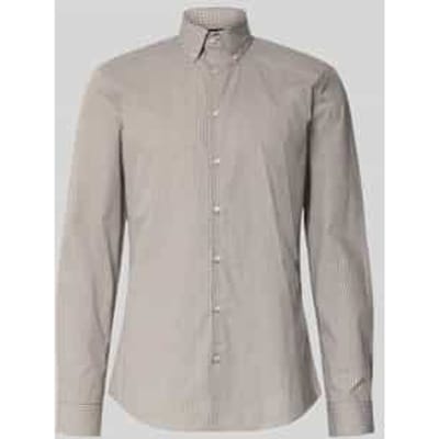 slim fit zakelijk hemd met button-downkraag