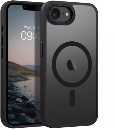 Backcover matte achterkant telefoonhoes [Compatibel met MagSafe] Schokbestendig Hoesje - Geschikt voor: Apple iPhone 17E / 16E - Zwart