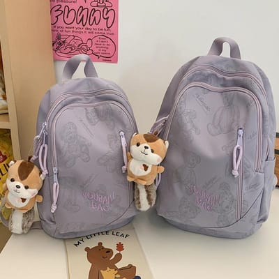 Kinder Lente Uitje Kleine Rugzak Schooltas Basisschool Meisje Print Middelbare School Hoge School Rugzak gray