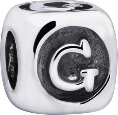 Quiges - 925 - Zilveren - Bedels -Sterling zilver - Beads - Alfabet Letter G Kraal Charm - Geschikt – voor - alle bekende merken - Armband Z430
