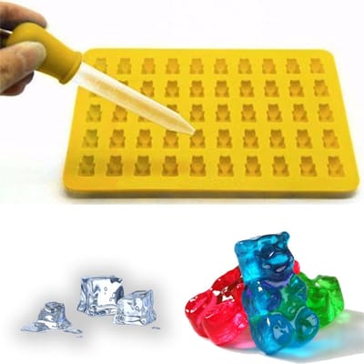 Siliconen Gummy Bear Mal – Chocoladevorm – Gelatine vorm – Snoep Maker – Ijsvormpjes – Gelei mal - Geel