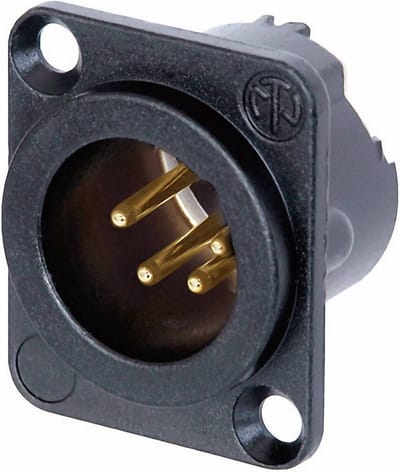 Neutrik NC4MD-LX-B XLR-connector Flensstekker, contacten recht Aantal polen: 4 Zwart 1 stuk(s)