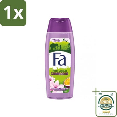 1 x Fa - Fresh Jungles Cambodia - Douchegel - Passievrucht & Magnolia - 250 ml- Douchegel Passievrucht Magnolia - Frisse Douchegel - Passievrucht Geur - Magnolia Geur - Douchegel Voor Huid