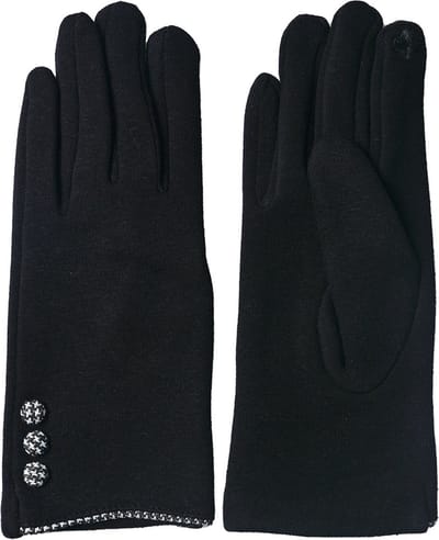 Juleeze Handschoenen Winter 8x24 cm Zwart Katoen