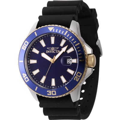 Invicta Pro Diver 46092 Heren Horloge - Quartz Uurwerk - Roestvrij Staal met blauwe Wijzerplaat - 45mm