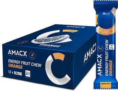 Amacx Energy Fruit Chew - Energie reep - Orange - Bar - Energy gums - 12 pack