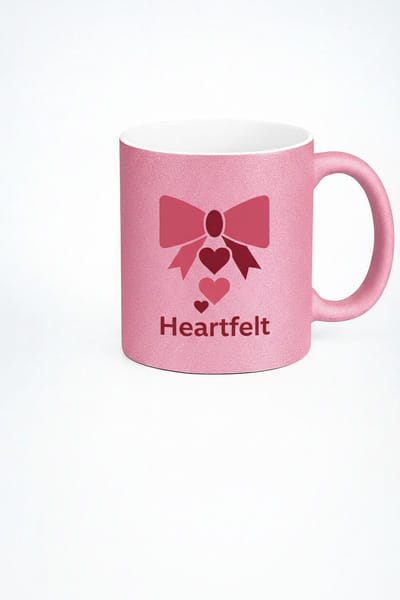 Roze Mok 'Heartfelt' met Strik en Hartjes | Liefdevolle Theebeker & Koffiemok Cadeau