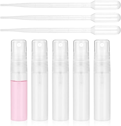 Vijf hervulbare mini parfumflessen van 5 ml met pipetten - Ideaal voor reizen, uitgaan en dagelijks gebruik