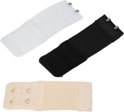 CHPN - Verlengstukje voor BH - 3-Pack - BH verlengstuk - 2 Haaks - Elastisch verlengstuk - BH breder maken - BH verbreden - 3 kleuren - Met elastiek