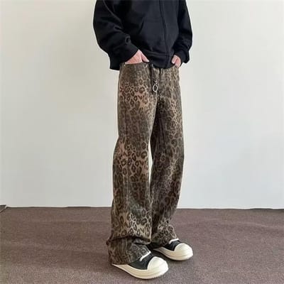 Jeans Heren Zomer Amerikaans Niche Design Sense Losse Rechte Wijde Pijpen Broek 3XL gray