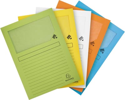 Exacompta FOREVER® Pak van 25 venstermappen 120g/m2 - 22x31cm voor A4 - Geassorteerd - 50260E