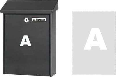 Huisnummer sticker A WIT (6cm hoog) / plakcijfer / cijfersticker