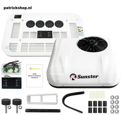 Sunster Dak Airconditioner - Air conditioning - 10000 BTU - 150-400m³/u - 1-3KW - 12V Efficiënte Koeling, Met Afstandsbediening, voor RV, camper, Vrachtwagens, Boten