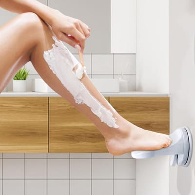 Douche Voetensteun - Voetenplank Douche - Benen Scheren - Zonder Boren - 15 x 11.5 cm - Wit
