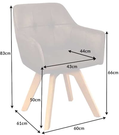 Design stoel LOFT antiek bruin draaiframe van massief beukenhout met armleuning - 42389