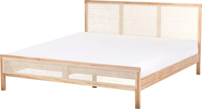 SALERNAS - Tweepersoonsbed - Lichtbruin - 180 x 200 cm - Dennenhout