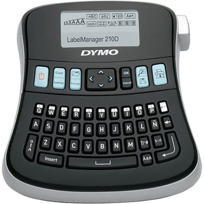 DYMO LabelManager 210D-labelmaker | Desktoplabelprinter | Draagbare labelmaker met AZERTY-toetsenbord | Groot scherm en toetsen voor snelle toegang | Voor kantoor- en thuisgebruik