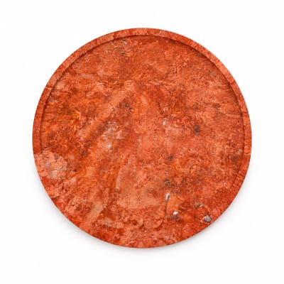 Marmoree - Travertin Tray - Dienblad - Rond - Natuursteen -Rood - 30cm