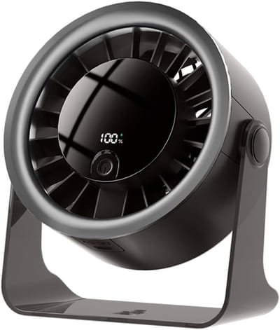 KZQ Kleine Individuele Ventilator Met 5 Windstanden - Usb Aangedreven Lichtgewicht Handventilator 1800mAh Lange Accuduur - Voor Reizen Kantoor Studie En Zomer - Grijs