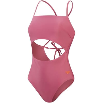 Speedo Dameszwempak met uitsnijdingen en een strik aan de rug (Roze)