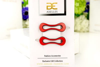 Trendy haarspeldje in eco-componenten, 2 set (rood)
