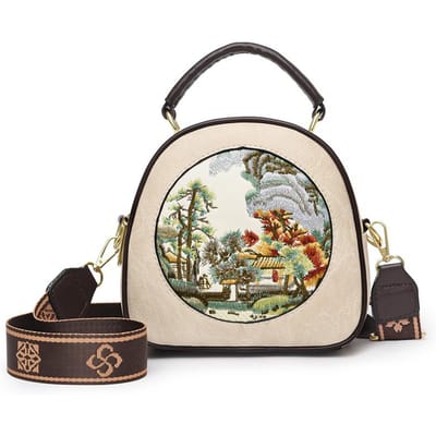 Sac à main littéraire et de style chinois, nouveau sac à main à la mode pour téléphone portable pour femmes, bandoulière, grande capacité, sac à bandoulière multi-composants beige
