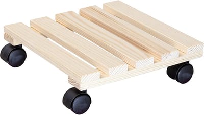 Planten trolley - 360° wielen - Max 30 KG Draagkracht - 30 x 30 CM - Sterk Hout