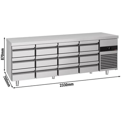 GGM Gastro Kühltisch PREMIUM - 2330x700mm - 12 Schubladen