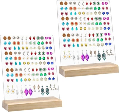 Oorbel Organizer - 2 Stuks, Houten Oorbeldisplay voor Sieraden