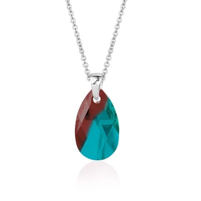 Montebello Ketting Jan DZ516 - Swarovski Druppel - 925 Zilver Gerhod. - 16mm - 50cm