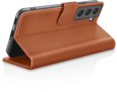 Zanae, Hoesje geschikt voor Galaxy S21 FE 5G - Wallet Case & Magneetsluiting, Bruin