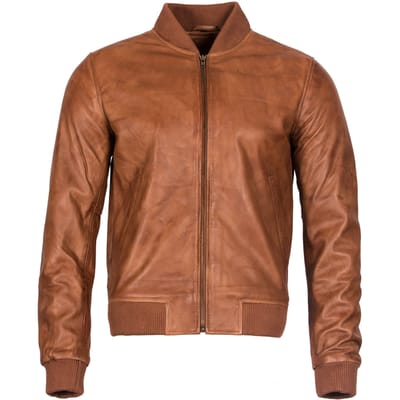 Varisty leren bomberjack