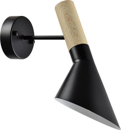 QUVIO Wandlamp Scandinavisch / Plafondlamp / Sfeerlamp / Leeslamp / Eettafellamp / Verlichting / Slaapkamer lamp / Slaapkamer verlichting / Keukenverlichting / Keukenlamp - Verstelbaar hout en metaal - Zwart en bruin