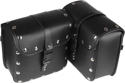 Motorfiets Zadeltassen - Zijvakken Motor - Bagage Vervoeren - Waterdicht Leer - 26 x 11.4 x 24.4 cm - Zwart