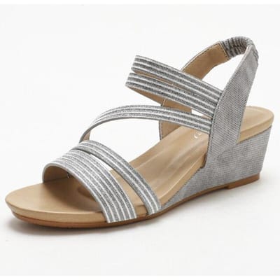 Damessandalen Schoenen Sleehakken Hakken Zomerschoenen voor Dames Mode Gebreid Goud Zilver Strand Schoenen Dames Slippers 36 grijze kleur