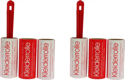 Kledingrollers - Kleefroller - Set van 6 Stuks - 2 Houders + 4 Navulling   - Totaal 48 vel - 6 Meter