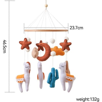 Babybedje Mobiel schattige Alpaca Zacht Pluche Babybed Hangend Speelgoedkalmerend Kinderkamer Decoratiebaby 0 12 Maanden Rammelaar Hangend Mobiel brown