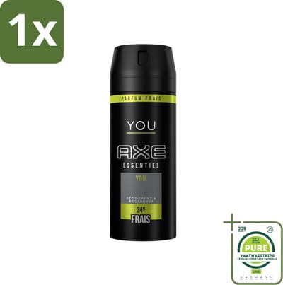 1 x Axe - Deodorant Bodyspray - 24hrs Fresh - You Essentiel - 150 ml - Axe You Essentiel Deodorant - Deodorant Bodyspray - Frisse Geur - Langdurige Bescherming - Mannelijke Deodorant