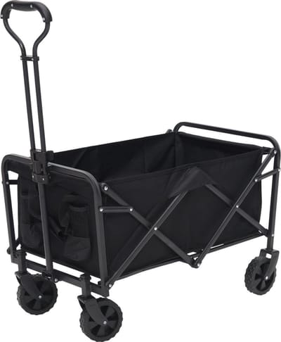 KIRA® Bolderkar Opvouwbaar Luchtbanden - Bolderkar - Bolderwagen - Zwart - 90cm x 51cm x 59cm