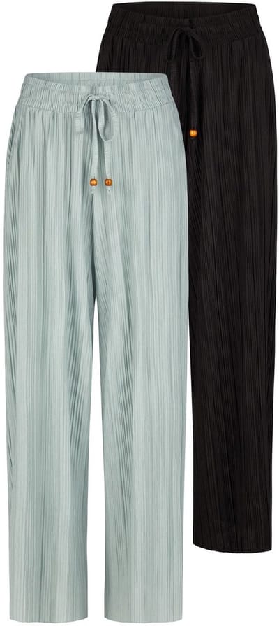 DENIMFY Dames Chino Broek DFBrenda 2 Pack comfort/relaxed Veelkleurig S Volwassenen palazzobroek / zomerbroek