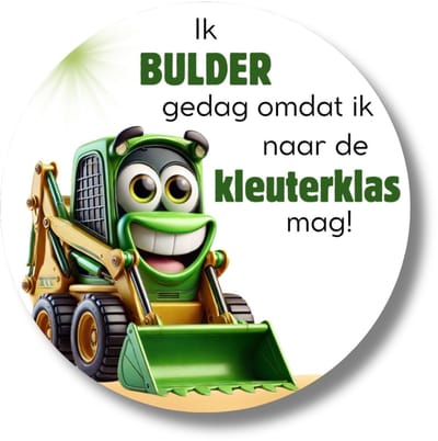 Afscheid stickers peuterspeelzaal kinderdagverblijf – “Ik bulder gedag” – 4 cm – rond – afscheid basisschool