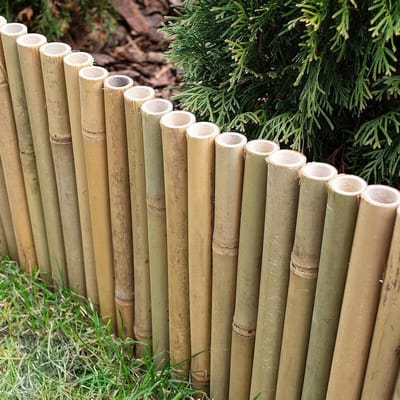 Bamboe bloemenrand - Steekhek gazon - Tuin afbakenen - Natuurlijk materiaal - 30 x 100 cm - Bruin